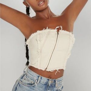 SHEIN zip up tube top